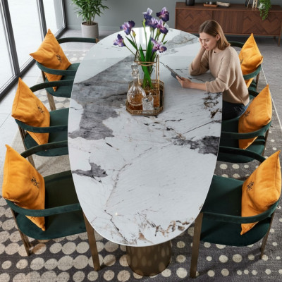 Esstisch Marmor Edelstahl Neu Kreative Modern Design Möbel Luxus