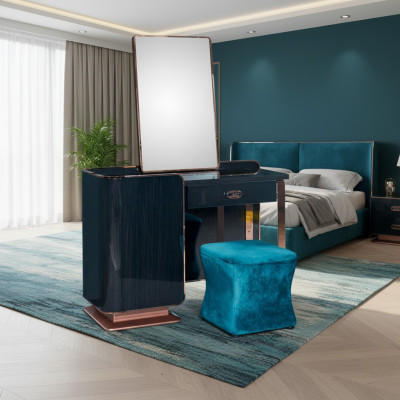 Stolička Modrá Textilie Ložnice Nová Kreativní Moderní Design Nábytek Luxusní Textil