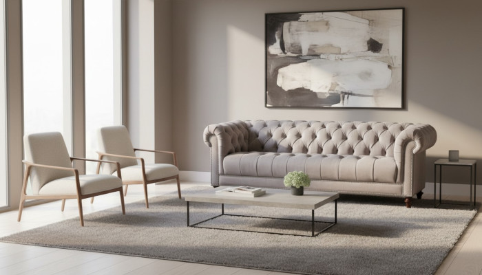 Braun Dreisitzer Stoff Wohnzimmer Design Couchen Polster Sofa Sofas xxl big neu