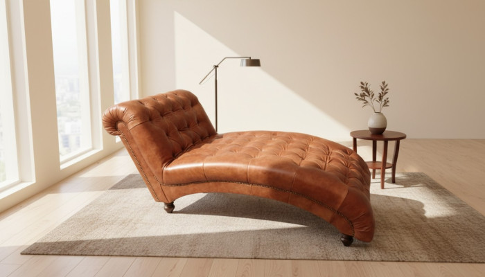 Chesterfield hnědý židle Dlouhé letní domácí nábytek moderní obývací pokoj