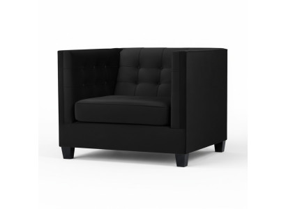 Chesterfield křeslo Kreativní nábytek Textilie Tkanina Černá Nové Obývací pokoj