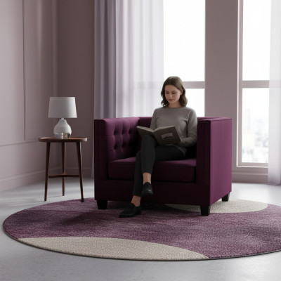 Křeslo Chesterfield textilie látka fialový kreativní nábytek Nový obývací pokoj Moderní.