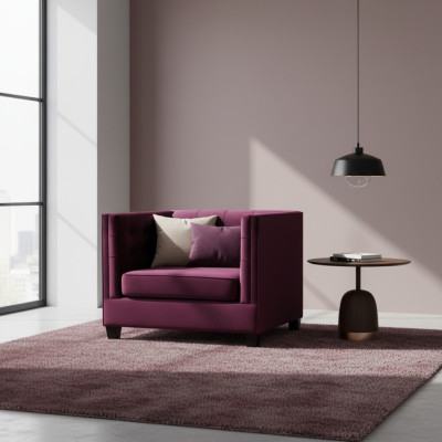 Křeslo Chesterfield textilie látka fialový kreativní nábytek Nový obývací pokoj Moderní.