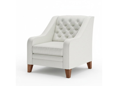 Křeslo textilní látkový bílý kreativní nábytek nový obývací pokoj moderní Chesterfield