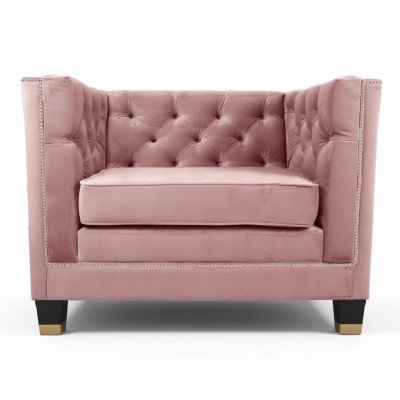 Křeslo Chesterfield textil lila kreativní nábytek nový moderní obývací pokoj