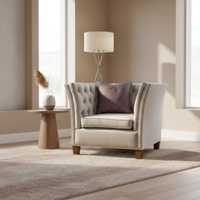 Sessel Textil Stoff Hell Grau Kreative Möbel Neu Wohnzimmer Modern