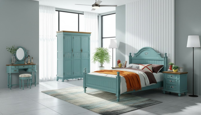 Hotel Polster Doppel Betten Amerikanisch Bix XXL Holz Textil Bett Edles Design