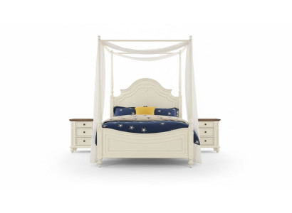Himmelbett Bett 3tlg. Set Schlafzimmer Betten 3tlg Set Landhaus Möbel Nachttisch