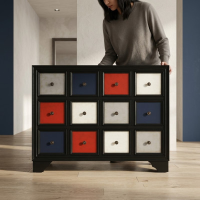 Kommode Apotheken Schubladenschrank Schrank echt holz Schubladenschrank Schrank