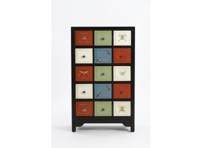 Bunter Apotheken Schrank Kommode Sideboard Hoch Schränke Echtes Holz Kommoden