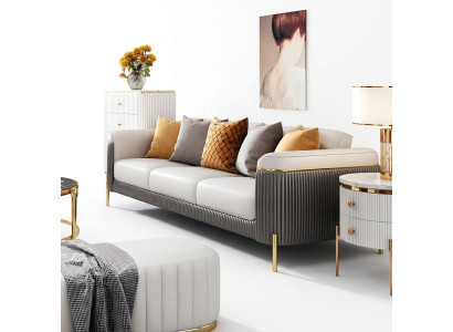 Sofa sestava 3+2+1 Design sofa Polstrovaná sedačka Moderní gauč Nový stůl