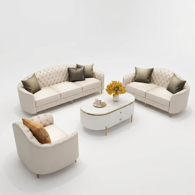 Sofa set 3+2+1 sedadel Design Sofa Polštáře Pohovky Moderní kožená pohovka