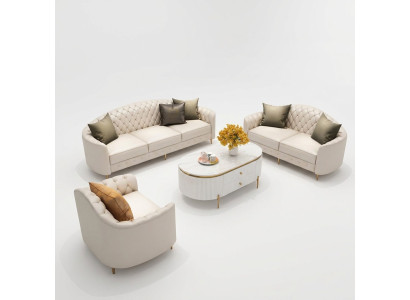Sofa set 3+2+1 sedadel Design Sofa Polštáře Pohovky Moderní kožená pohovka