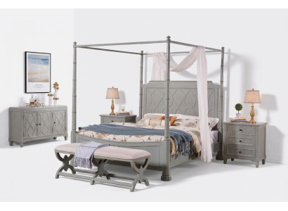 Ložnice Kompletní set venkovský styl Moderní postel Noční stolek 5dílný. Nový