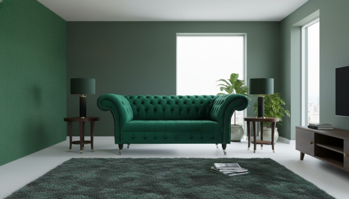 Chesterfield Grüne 2 Sitzer Couch Polster Sofas Couchen Design Sofa Club Textil