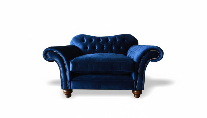Ohren Křeslo Křeslo Televizní Design Potah Sofa Pohovka Chesterfield Textil Modrá