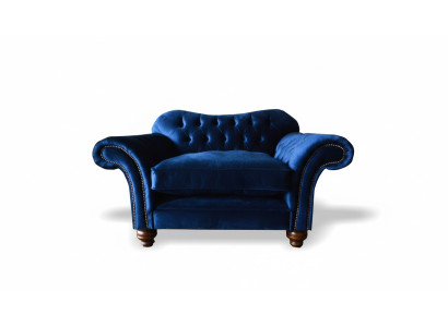 Ohren Křeslo Křeslo Televizní Design Potah Sofa Pohovka Chesterfield Textil Modrá
