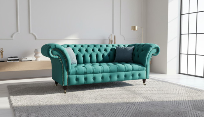 Pohovka 2místná Chesterfield s potahem luxusního designu Pohovka Sofas Lounge Club Sofas