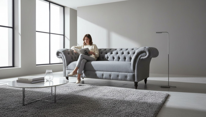 xxl velká pohovka 3místná pohovka Chesterfield potah s potahem látky textiles