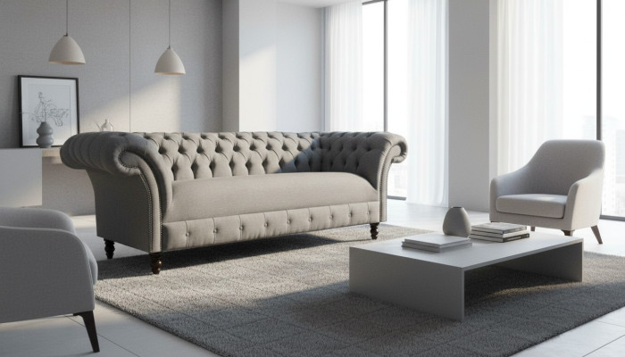 xxl velká pohovka 3místná pohovka Chesterfield potah s potahem látky textiles