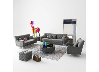 Sofa Couch Samt Polster Sitz 321 Sitzer Design Couchen Sofas Stoff Neu