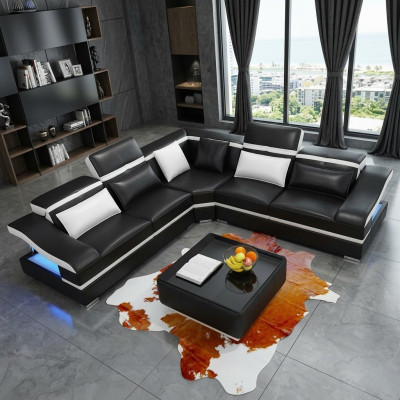 Luxus Design Ecke Ecksofa L-form Modern Sofas Ledersofa Couch Wohnlandschaft Sofa Sitz