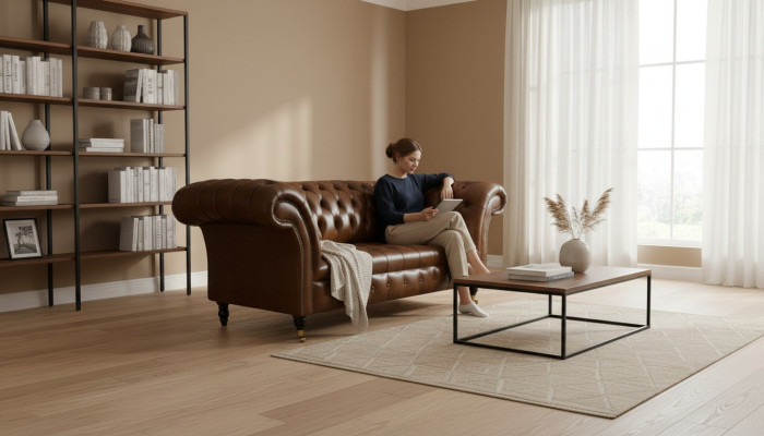 Chesterfield Sofa 2 Sitzer Polster Designer Couchen Sofas Garnitur Sofa #325 Neu