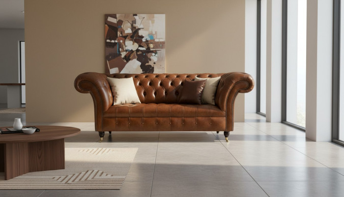 Chesterfield Sofa 2 Sitzer Polster Designer Couchen Sofas Garnitur Sofa #325 Neu