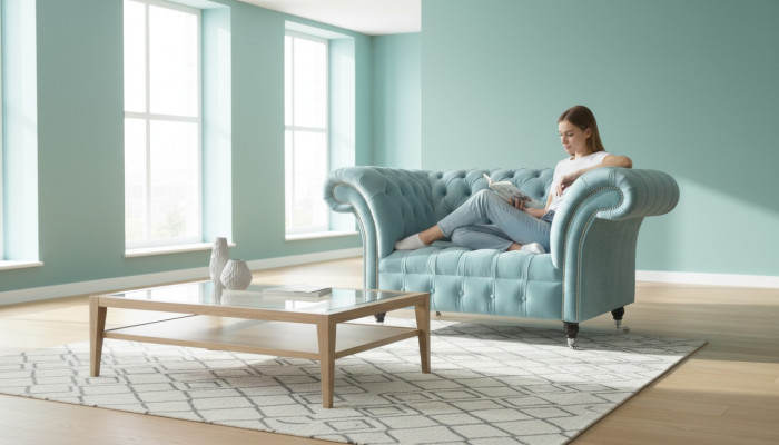 Chesterfield křeslo design čalouněná sedačka gauč gauče pohovky textilní nábytek nový