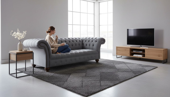 Dreisitzer Couch Polster Design Sofa 3er Sitz Sofas Zimmer Grau