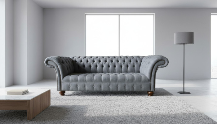Dreisitzer Couch Polster Design Sofa 3er Sitz Sofas Zimmer Grau