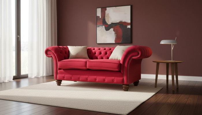 Sofa 2 Sitzer Couch Design Polster Modern Textil Stoff Bettfunktion Couchen Neu