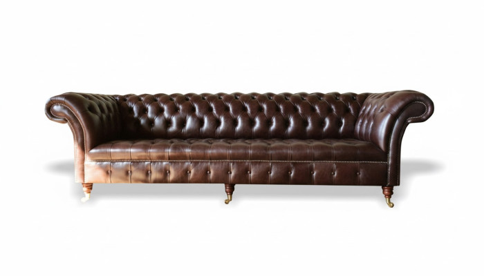 Sofy Chesterfield Polstrový design XXL luxusní sedačka 4místná kožená sedací souprava Sedací souprava