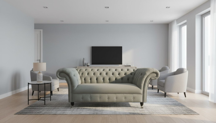 Chesterfield Sofa Couch Polster Sofas Klassischer 2Sitzer Leder Stoff Textil Neu