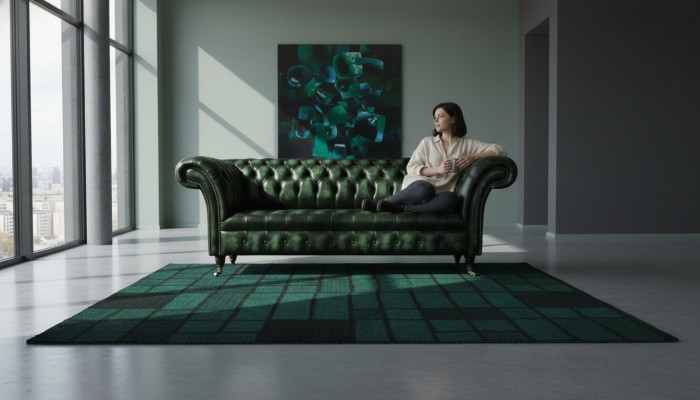 Třímístná pohovka 3 Sitzer Chesterfield Nové pohovky Antik Zelené potahy Sofas Neu