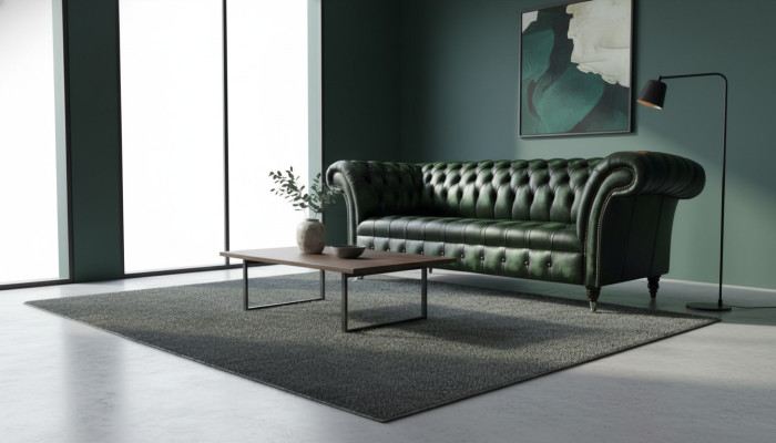Třímístná pohovka 3 Sitzer Chesterfield Nové pohovky Antik Zelené potahy Sofas Neu