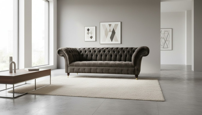Chesterfield Original Möbel 3 Sitzer Couch Polster Sofas Couchen Textilsofa Neu