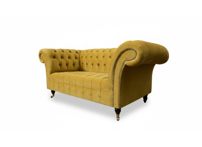 Sofa 2 Sitzer Design Sofas Polster Moderne Sitz Stoff Gelb Zweisitzer Neu Couch