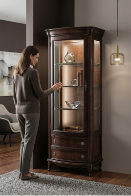 Klassische Vitrine Kommoden Vitrinen Vitrinenschrank Schrank Glasschrank Bücher Neu