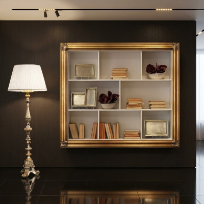 Wandregal Regal Bücherschrank Bücherregal Wohnzimmer Wand Luxus