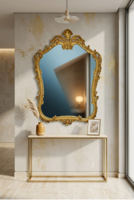 Zrcadlo Nástěnné zrcadlo Baroko Rokoko Chodba Obývací pokoj Koupelna Dřevo Sklo Design SP7560