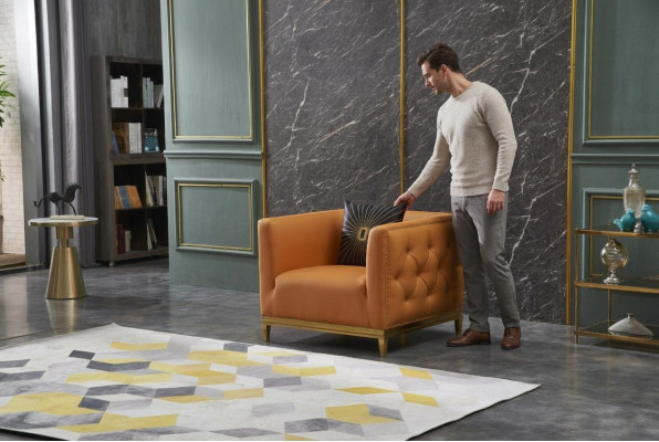 Sessel Design Couch Sofa Sitzer Leder Lounge Deko Club Polster Luxus Ohren