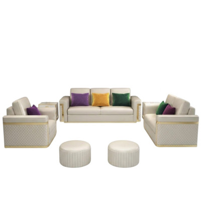 Luxus Mega Klasse 3+2 Sitzer Echte Handarbeit Couchen Polstersofas