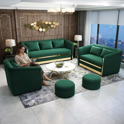 Sofa s textilní čalounění garnitur design moderní pohovka 3+1 sedáků pohovky.