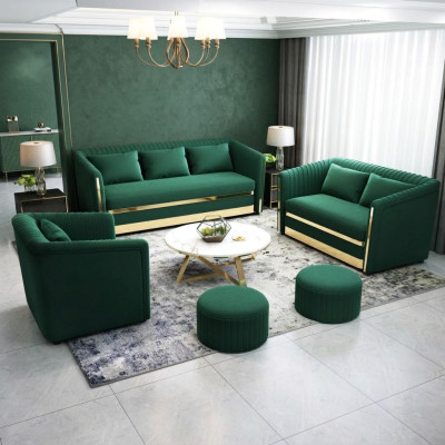Sofa s textilní čalounění garnitur design moderní pohovka 3+1 sedáků pohovky.