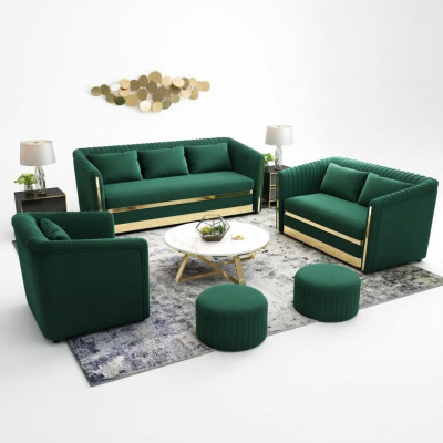 Sofa s textilní čalounění garnitur design moderní pohovka 3+1 sedáků pohovky.