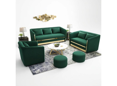 Sofa s textilní čalounění garnitur design moderní pohovka 3+1 sedáků pohovky.