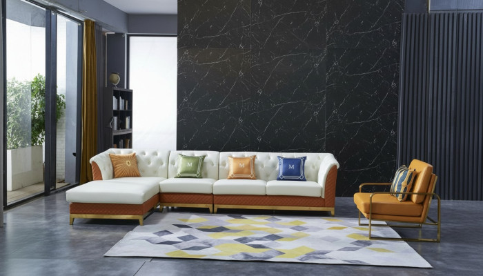 Design Sofa Couch Ecksofa Luxus Hocker Polster Garnitur Wohnlandschaft