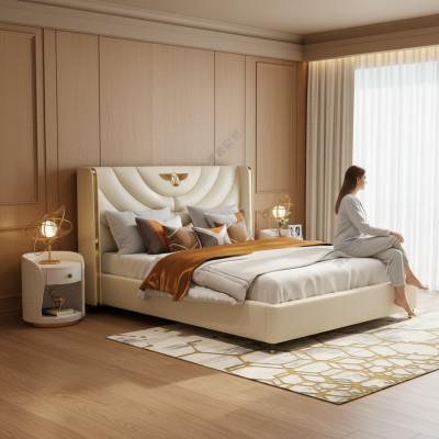 Schlafzimmer Bett Nachttische 3 tlg. Set Design Luxus Betten Holz Doppelbett NEU