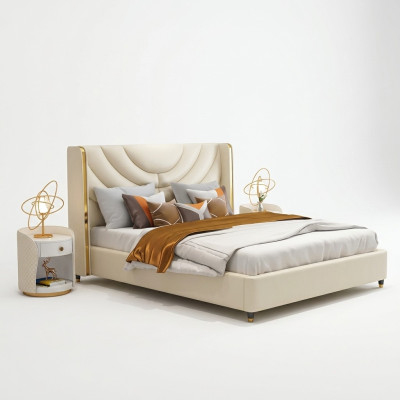 Schlafzimmer Bett Nachttische 3 tlg. Set Design Luxus Betten Holz Doppelbett NEU